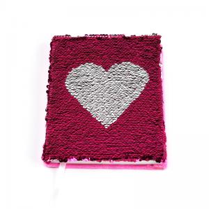 reversible sequin heart notebook