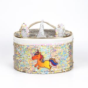 sequin unicorn cosmetic bag