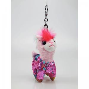 Reversible Sequin Lama Keychain