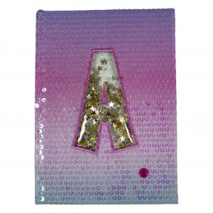 alphabet sequin notebook with light